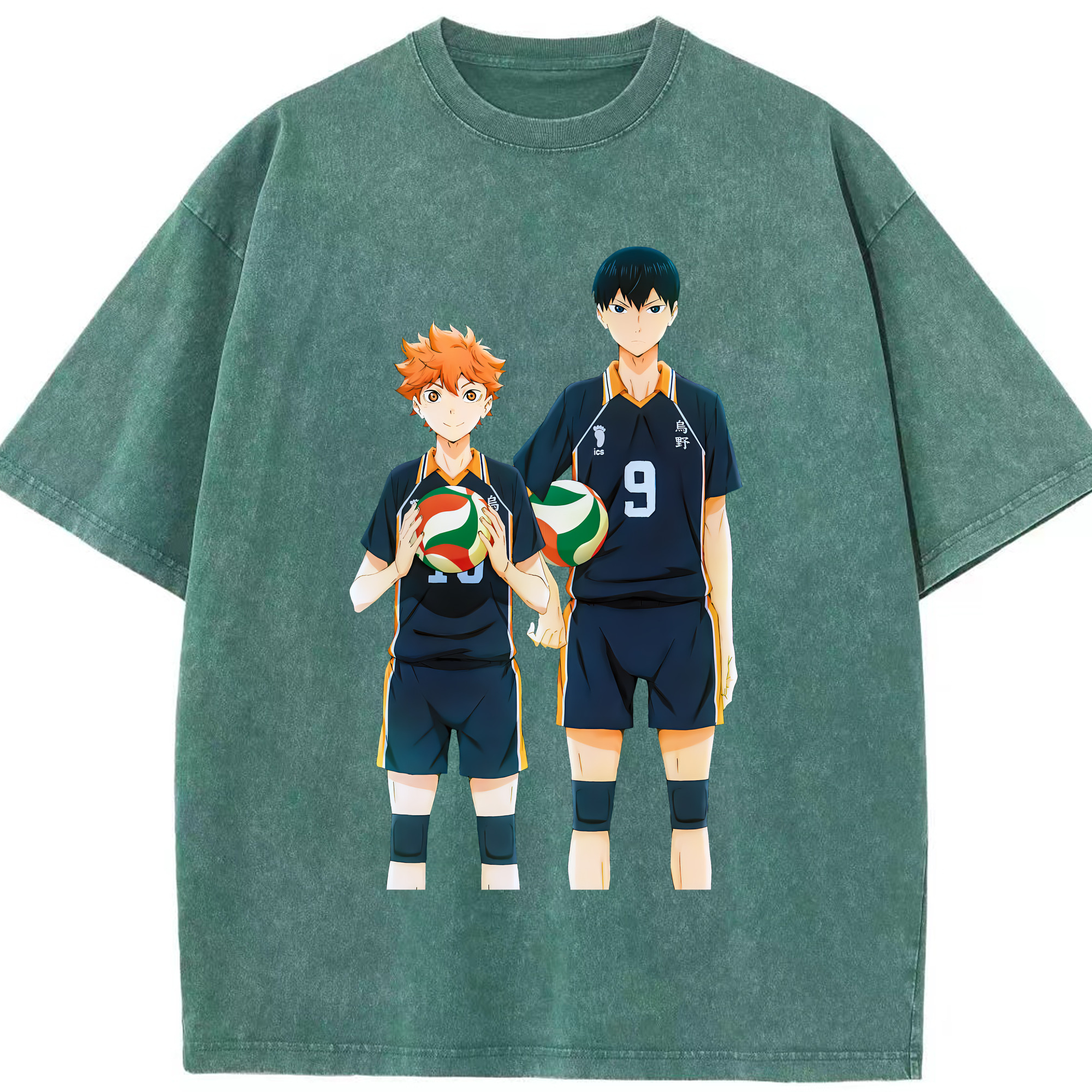 （画像用） ハイキュー!! Haikyu!! 綿100% ヴィンテージ風 半袖Tシャツ（フロントプリント）